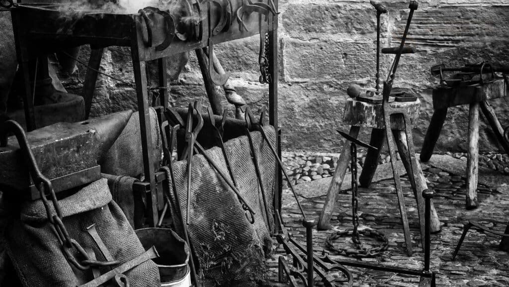 Historical bridge construction silhouette representing the Red River Valley infrastructure expansion near Fargo-Moorhead.